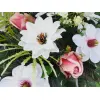 KOMPOZYCJA NA GRÓB KOMPLET MAGNOLIA DALIA RÓŻA 1.528/2