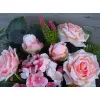 RÓŻE HORTENSJE PUDROWY RÓŻ STROIK + BUKIET KOMPLET NA GRÓB  R10.09