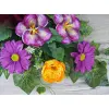Komplet stroik + bukiet z kwiatów sztucznych – gerbera peonia