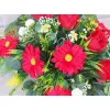 Czerwona gerbera z różą stroik + bukiet do wazonu