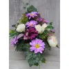 Komplet Nagrobny Fioletowa gerbera z Peoniami - Zestaw Stroik + Bukiet