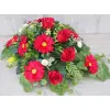 Czerwona gerbera z różą stroik + bukiet do wazonu