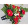 Czerwona gerbera z różą stroik + bukiet do wazonu