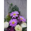Komplet Nagrobny Fioletowa gerbera z Peoniami - Zestaw Stroik + Bukiet