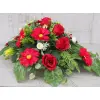 Czerwona gerbera z różą stroik + bukiet do wazonu