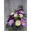 Komplet Nagrobny Fioletowa gerbera z Peoniami - Zestaw Stroik + Bukiet